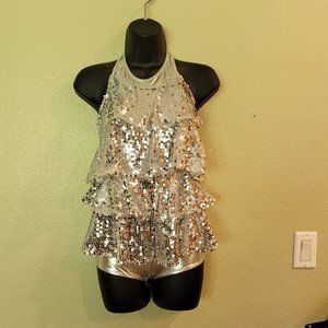 Girl's Sequin Unitard Romper size 12